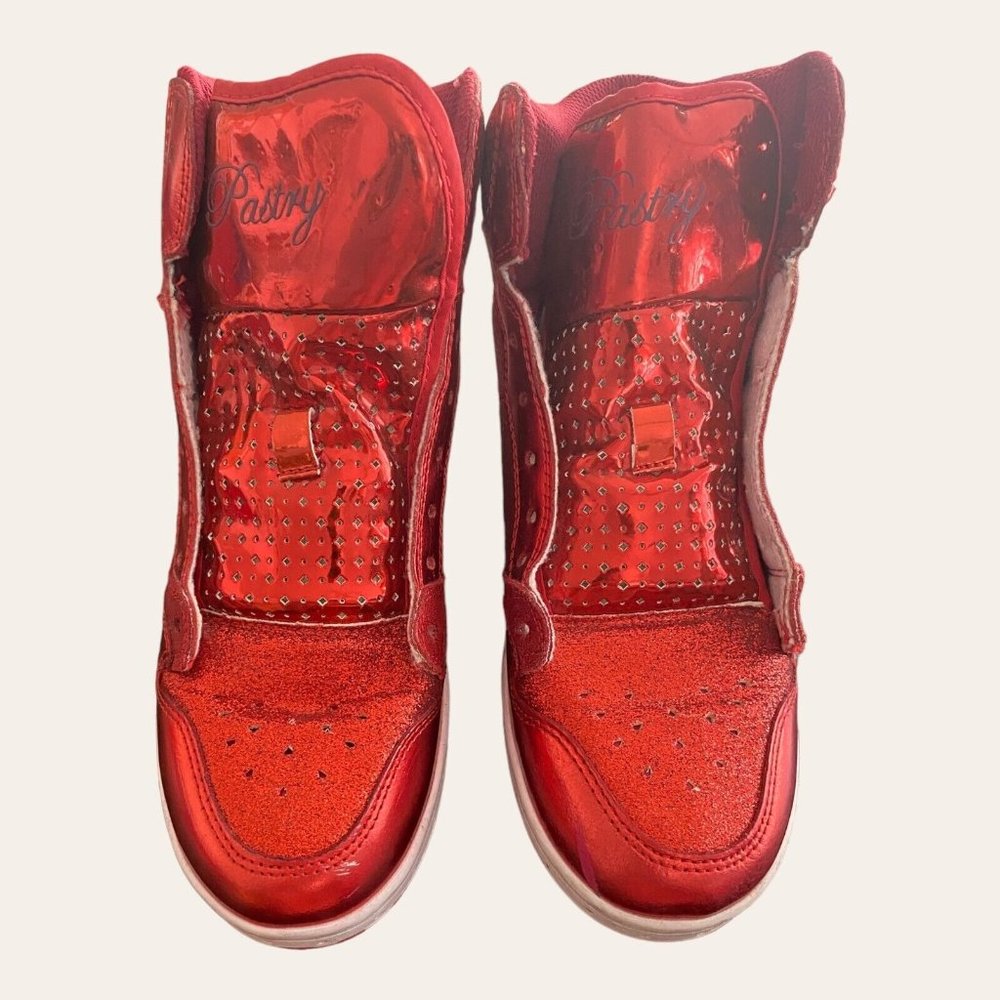 Pastry Glam Pie Glitter Dance Sneakers Red Size 9